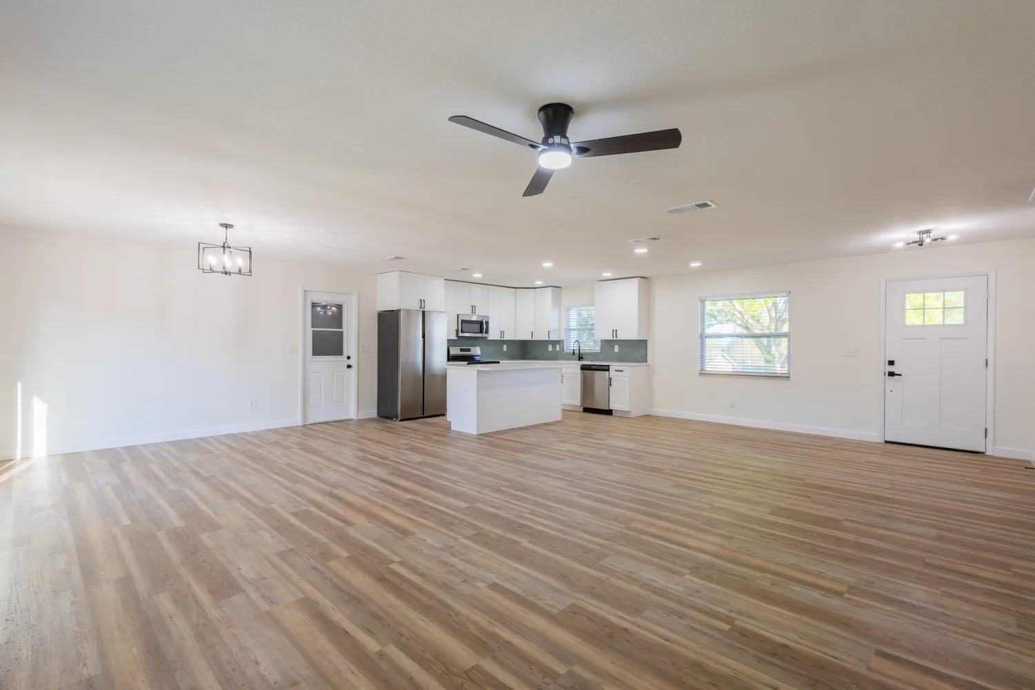 Open-plan dining and living space